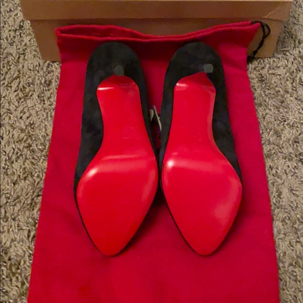 Christian Louboutins Suede Mary Jane Pumps - Picture 2 of 8